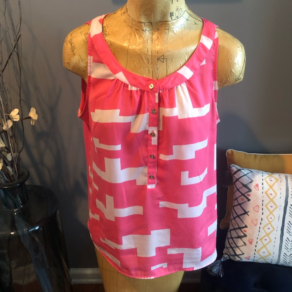 Kenneth Cole Button Up Tank Top Blouse - Size L